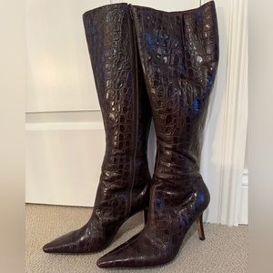 Ellen Tracy Snake skin zip up high boot, size 7